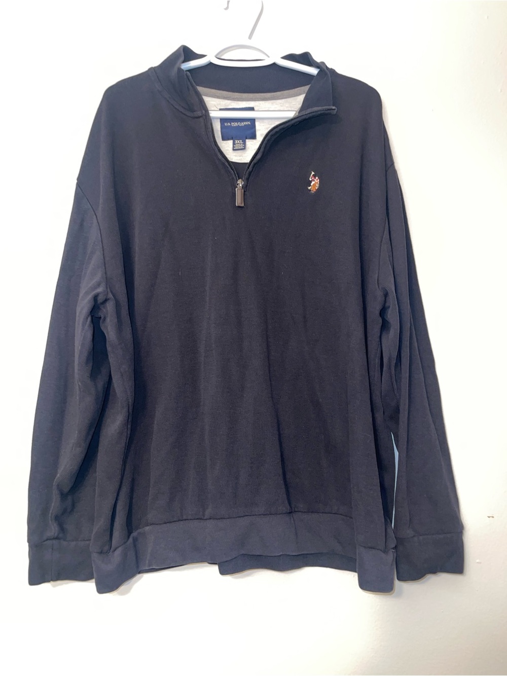 Polo by Ralph Lauren Black Half-Zip Sweatshirt with Embroidered Pony